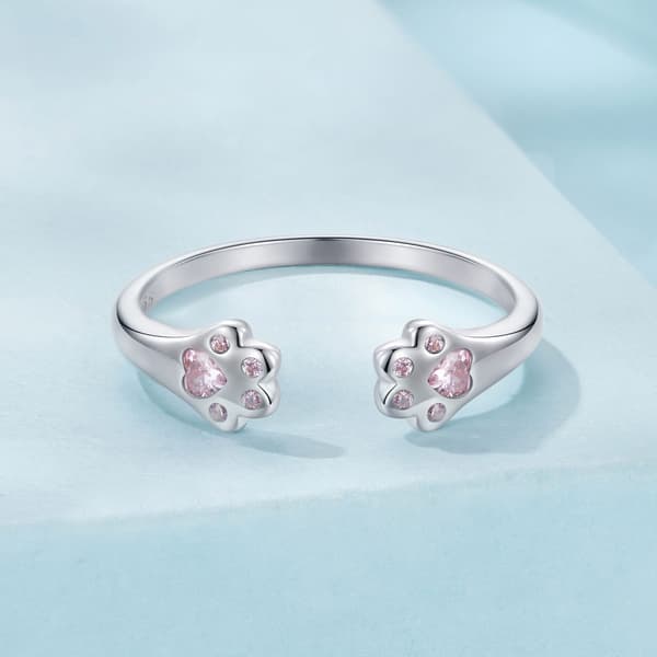 Silver universalring med kristalltassar, silver 925