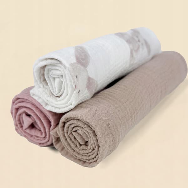Plumeri Muslin Bleer Sæt med 3 Farver 70x70 cm