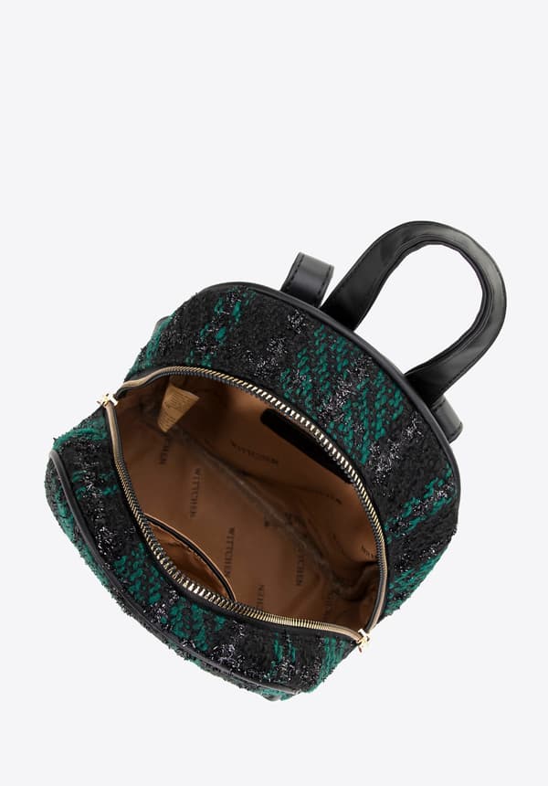 Wittchen Naisten reppu musta ja vihreä polyester bouclé kangas