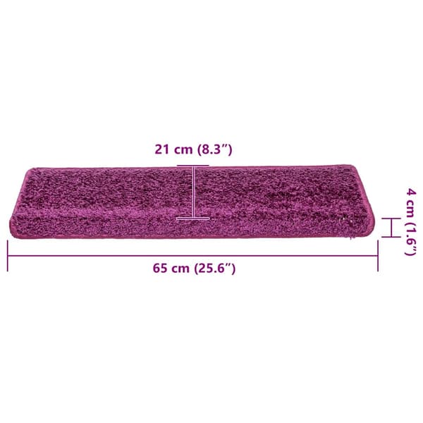 vidaXL trappemåtter 30 stk. 65x21x4 cm lilla