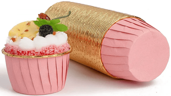 Muffinsformar rosa guld 50 st.