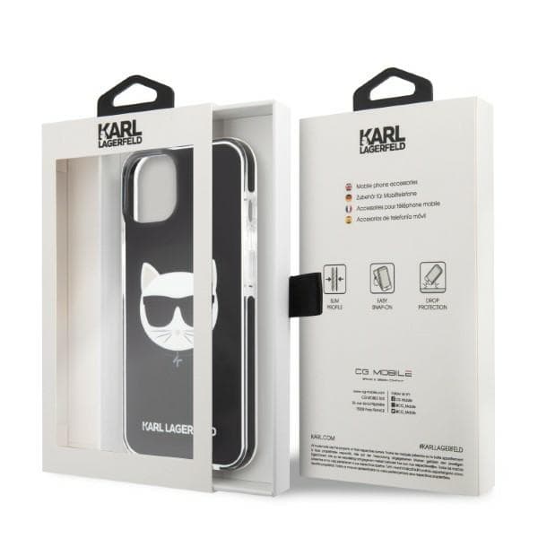 Karl Lagerfeld KLHCP13STPECK iPhone 13 mini 5.4 hårdt cover sort/sort Choupette Head