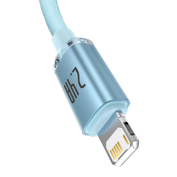 Baseus Crystal Shine USB-kabel för iPhone, 2.4A, 1.2m (Blå)