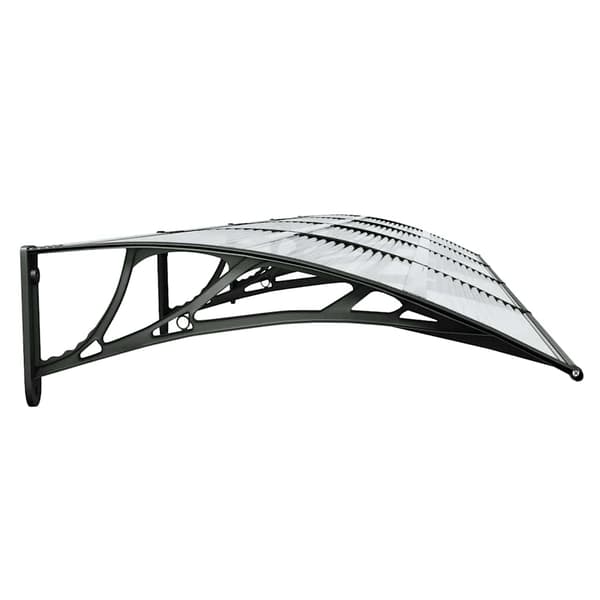vidaXL dørmarkise sort og transparent 400x75 cm polycarbonat