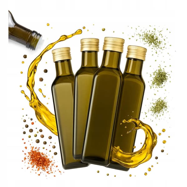 10x flaska MARASCA OLIVE 250ml för olivolja, sås, vinäger, glasflaskor