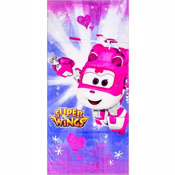Super Wings bomullsstrandhandduk 70 x 140 cm
