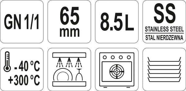 GASTRONOMISK BEHOLDER GN 1/1 65MM - YG-00252