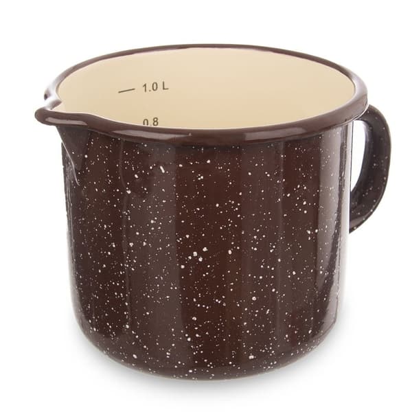 Emaljerad mugg med märkning brun 1,2 l