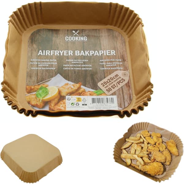 BAGEINDSATS TIL FEDTFRI FRITUREPAPIRFORM 50 STK.