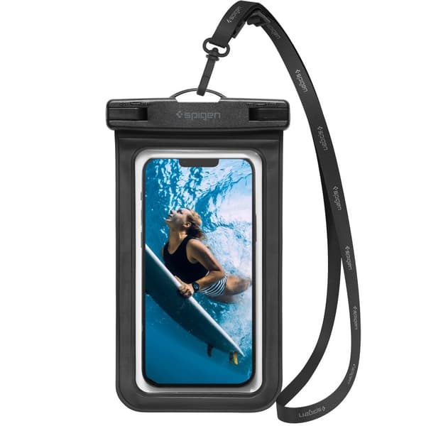 SPIGEN A601 UNIVERSAL VATTENTÄT SKAL 2-PACK SVART