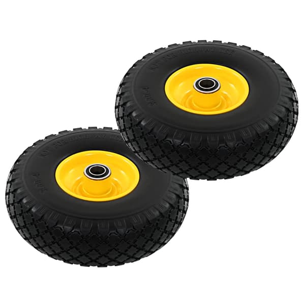 vidaXL transportvognshjul, 2 stk., massive, polyuretan, 3,00-4