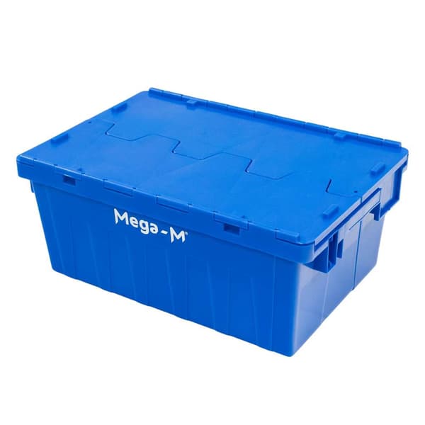 Mega-M transportbeholder lukket 60x40x25 cm blå plast