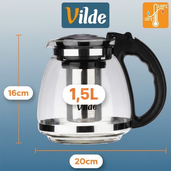 GLASKANNA MED SIL 1,5L FÖR ÖRTTE 259429