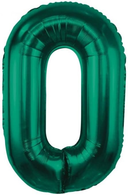 Folieballon Nummer 0 ZERO Flaskegrøn 85cm