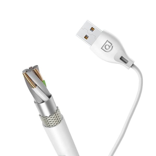 Dudao USB Typ C 2.1A 1m vit kabel (L4T 1m vit)