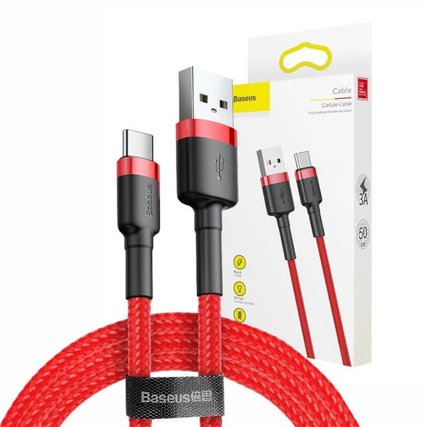 Baseus Cafule 2A USB till USB-C-kabel 2m (röd)
