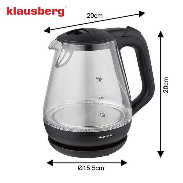 ELEKTRISK GLASKEDEL 1,2L KLAUSBERG KB-9003 LED