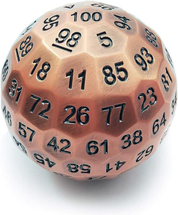 Oscar's Heart RPG Terning Metal Hundred-Sided Terning K100
