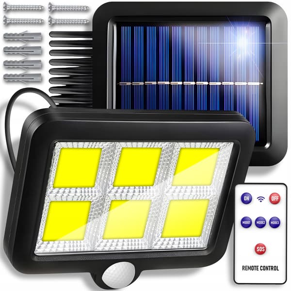 Solcellslampa 120 COB LED, 5m LS2-kabel