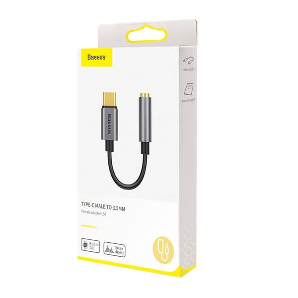 Baseus L54 USB-C ljudadapter + 3,5 mm minijack (grå)