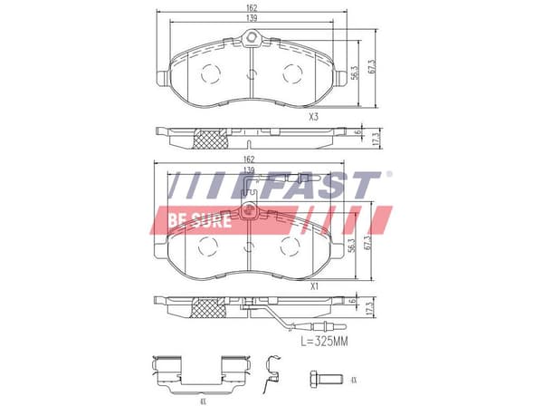 FORRESTE BREMSEKLODSER FT29133 FAST