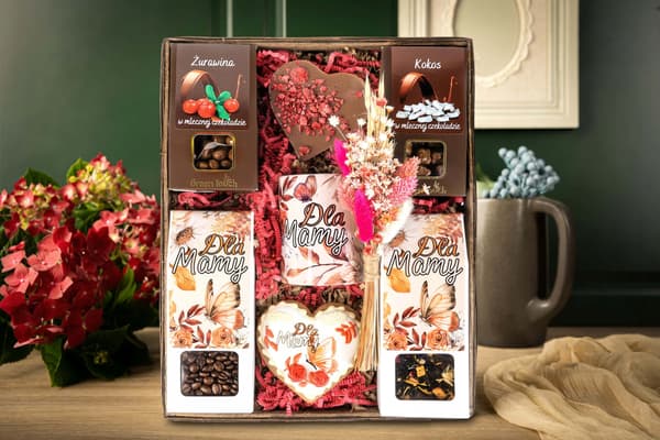 STOR GAVE TIL MORS DAG - SÆT TIL MOR KAFFE KOP BLOMSTER CHOKOLADE BOKS