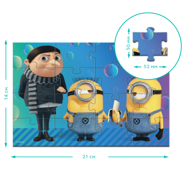 Minions magnetiskt pussel 16 bitar färgglatt