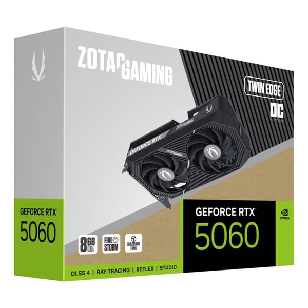 ZOTAC RTX 5060 TWIN EDGE OC 8GB Grafikkort Sort