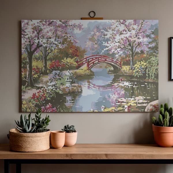 Mal efter nummer billede med ramme Park Spring 70x50 cm