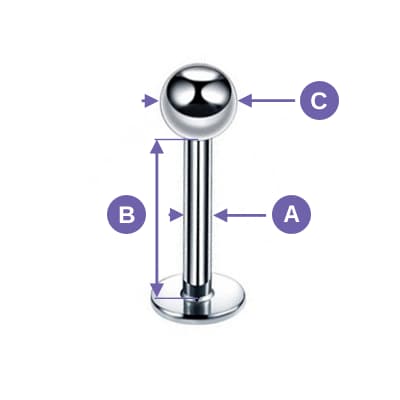 Titanium Labret Ørering - Guld - TL-001 1.2/9/3