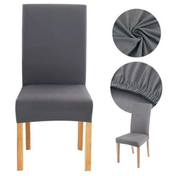 Stolbetræk sæt 6 stk universelt elastisk lys grå MORE&DECO