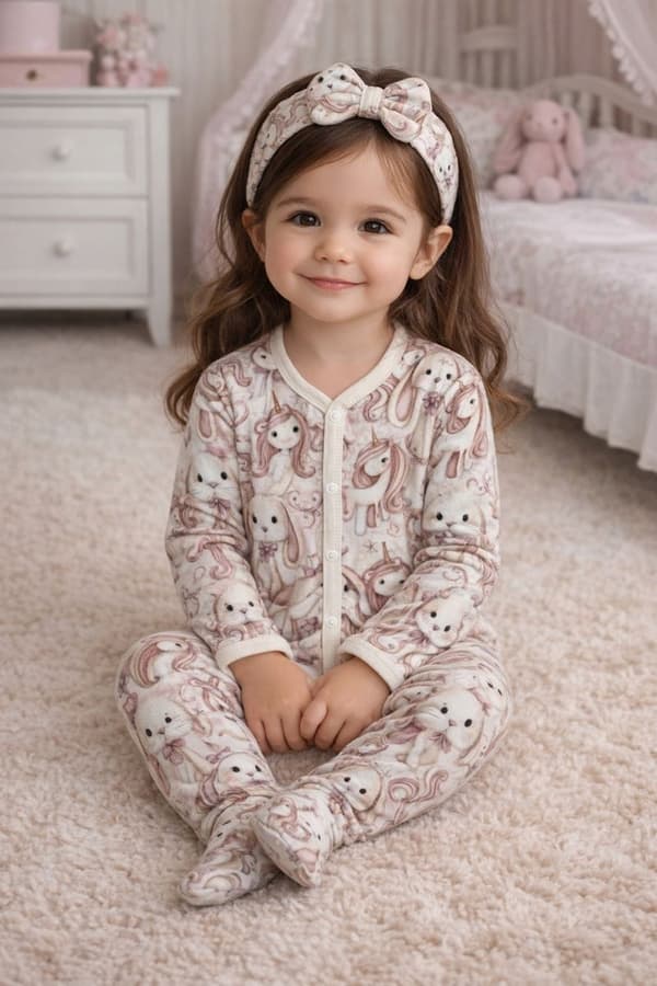 KLÄDER pyjamasset med hel dragkedja 98 för FLICKA ENHÖRNING