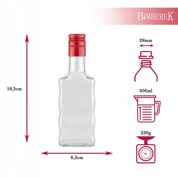 50x Wave-flasker 200 ml til tinkturer, lang låg