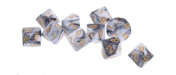 RPG-tärningar Kaffe med mjölk Tiosidiga D10-tärningar 0-9