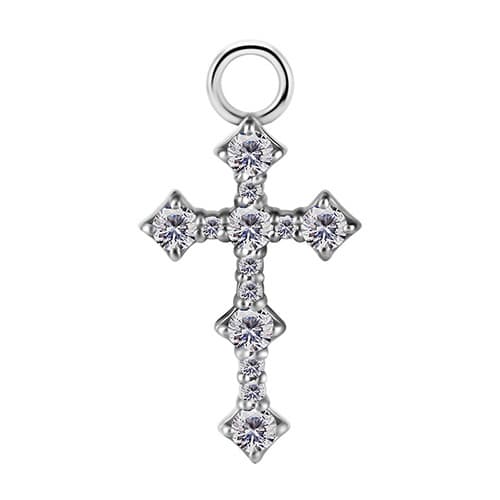 Berlocker CoCr NF silverkors premiumzirkonia D-035