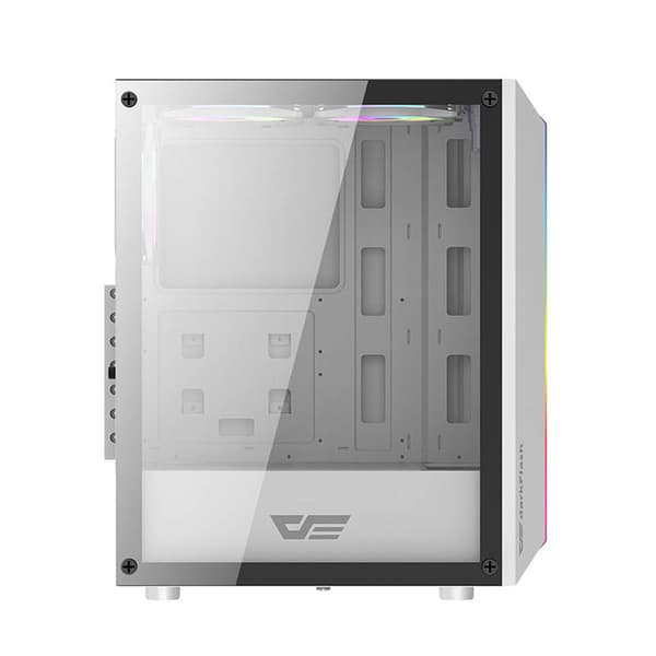 Darkflash DK151 LED computerkabinet (hvid) + 3 RGB blæsere