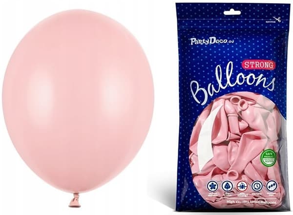 Pastelballoner 30 cm lyserøde 100 stk.