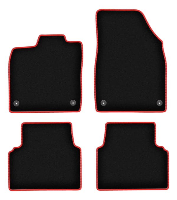 Velourgulvmåtter med rød kant til Volkswagen ID.3 hatchback (2019-)