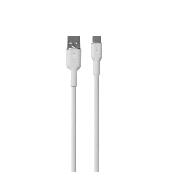 PURO ICON Soft -kaapeli - USB-A - USB-C -kaapeli 1,5 m (valkoinen)