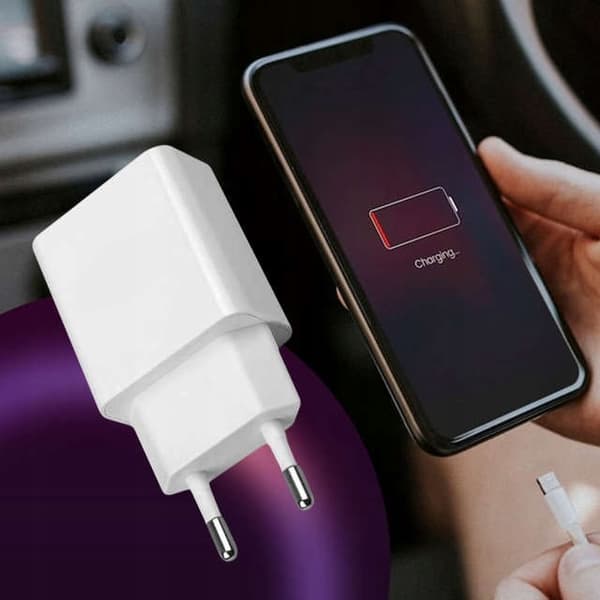 HURTIGOPLADNING TELEFONOPLADER USB + TYPE C HVID