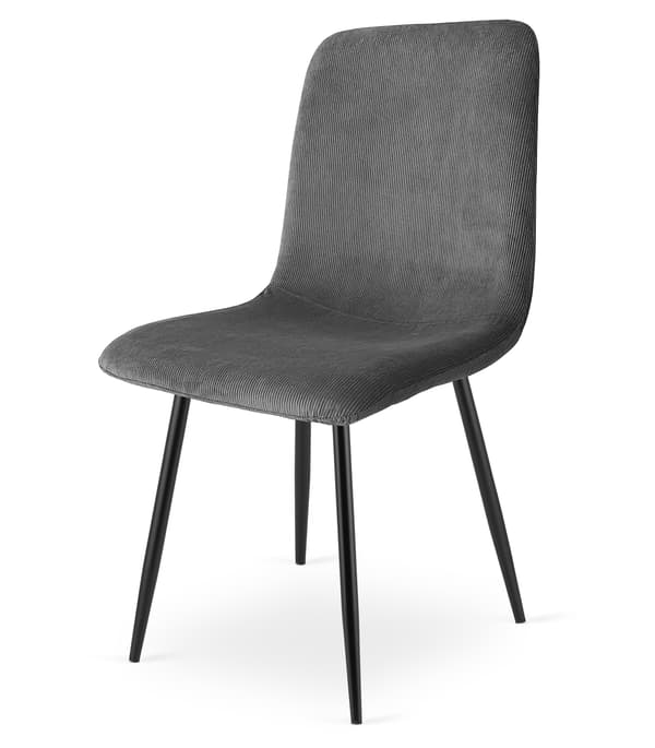 RIFT stol - grå fløjlsbukser / sorte ben x 3