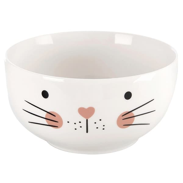 Barnmugg med skål porslins katt 2 delar