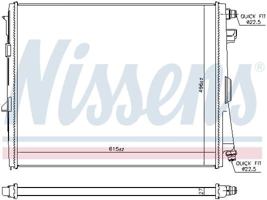Nissens 606784 Køler, motorkølesystem