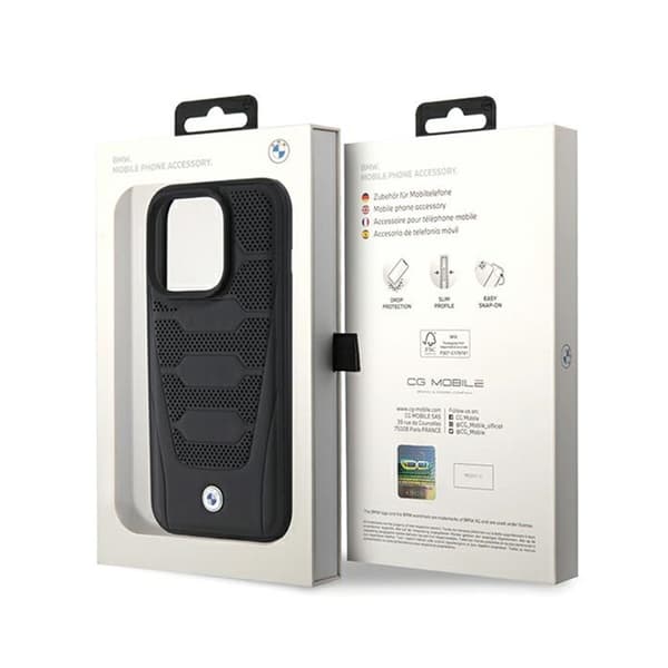 BMW lædersæder med mønster - iPhone 15 Pro Max cover (sort)