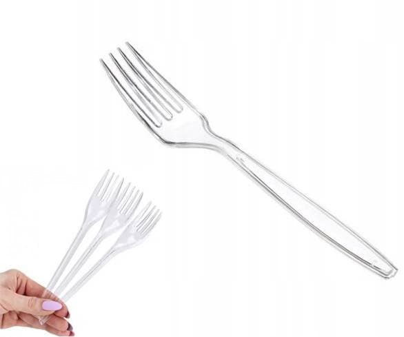 gaffel plastik genanvendelig transparent a50stk