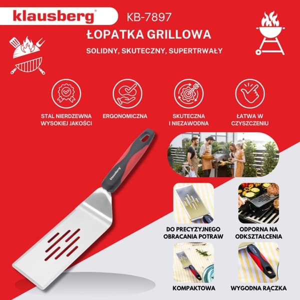 STÅLSPATEL 36 cm TIL KLAUSBERG KB-7897 GRILL