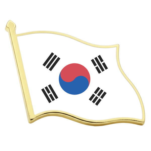 Pin vågande flagga Sydkorea