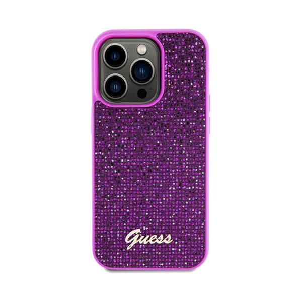 Guess Disco Metal Script - iPhone 14 Pro cover (fuchsia)
