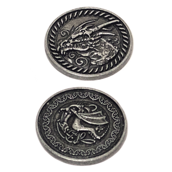Dragons sølvmetalmønt 1 stk.