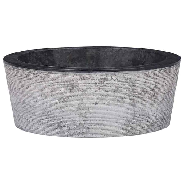 vidaXL Handfat, svart, Ø40x15 cm, marmor